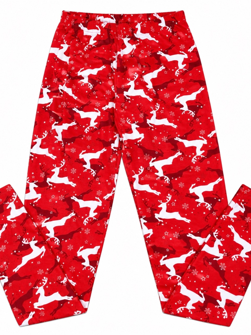 Womans Holiday Reindeer Pajama Pants - Red